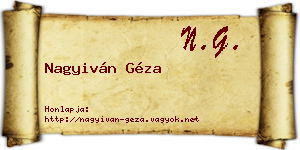 Nagyiván Géza névjegykártya