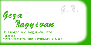 geza nagyivan business card